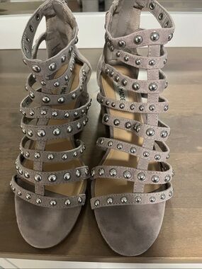 Steve Madden Studded Taupe Strappy Heels